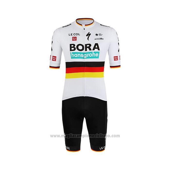 2022 Abbigliamento Ciclismo Bora-Hansgrone Bianco Manica Corta e Salopette